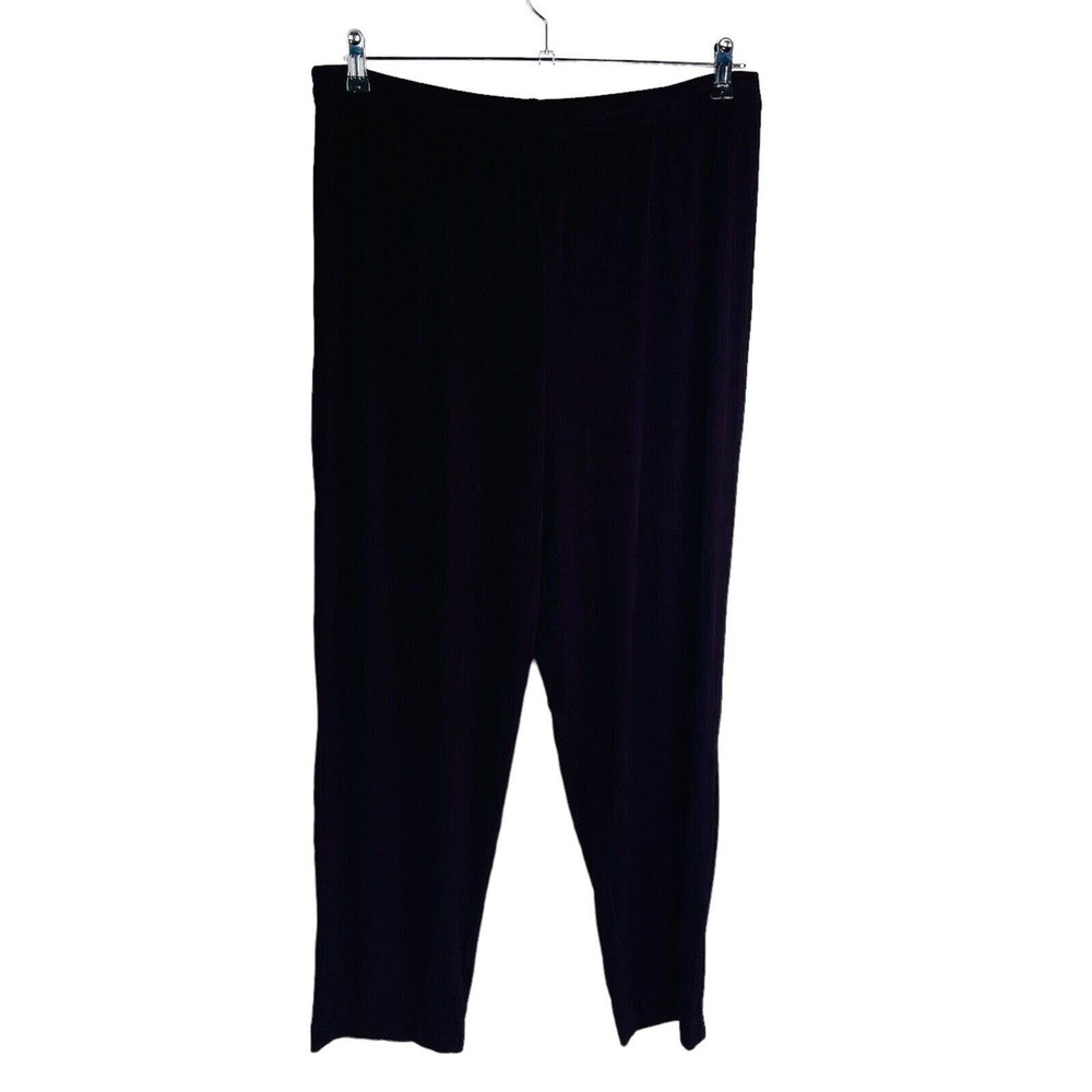 R&M Richards Womans Palazzo Pants Sz 18 Plus Crinkle Maroon‎ Stretch Comfort